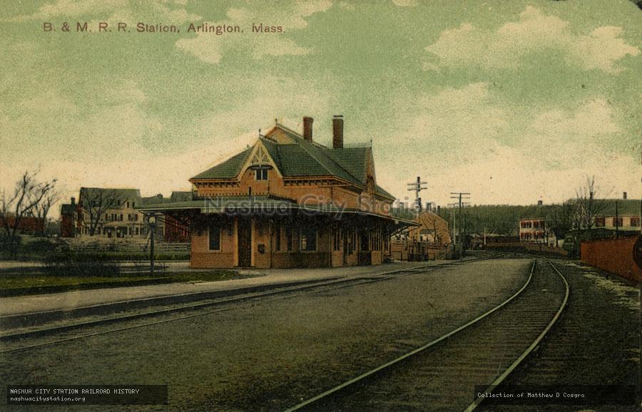 Postcard: Boston & Maine Railroad Station, Arlington, Massachusetts